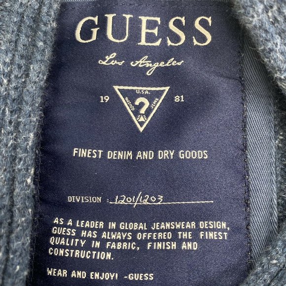 Mens Guess LA Knit Button Up Sweater - Picture 3 of 7